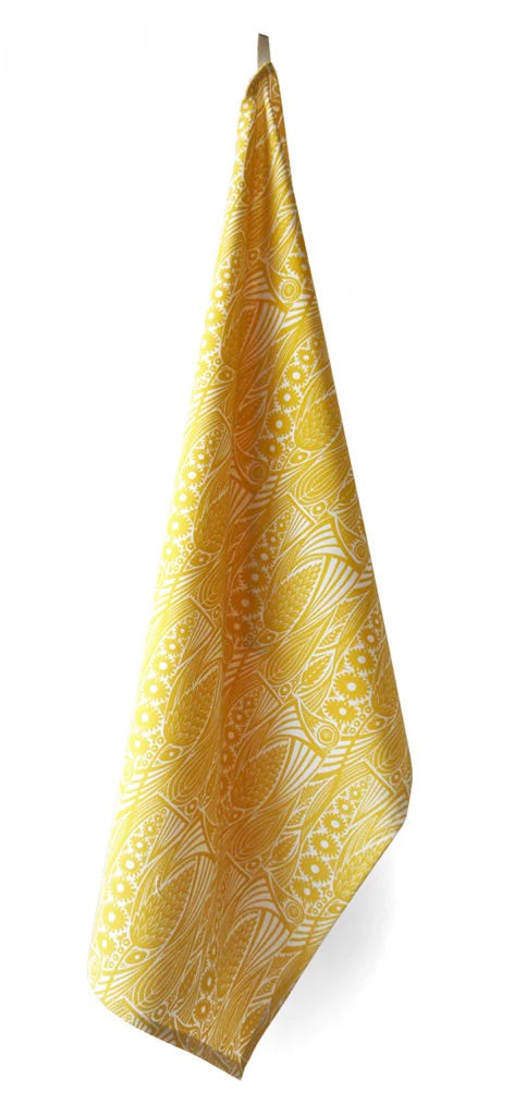 Meadow Grass Tea Towel - Corn Gold - Angie Lewin - St. Jude's Fabrics & Wallpapers