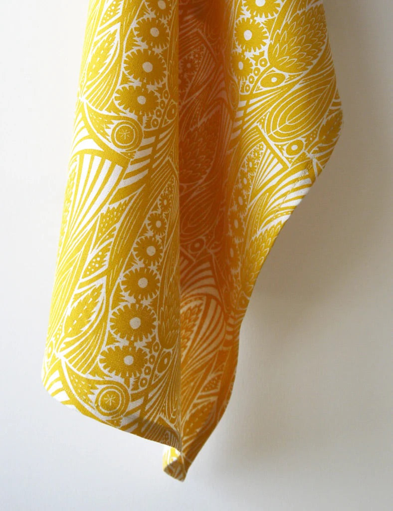 Meadow Grass Tea Towel - Corn Gold - Angie Lewin - St. Jude's Fabrics & Wallpapers