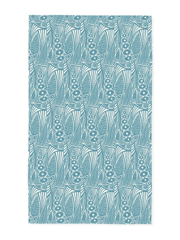 Meadow Grass Tea Towel - Sky Blue - Angie Lewin - St. Jude's Fabrics & Wallpapers