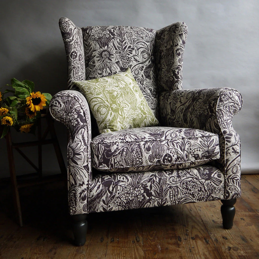 Squirrel and Sunflower fabric - Mark Hearld (sample room) - St. Jude's Fabrics & Wallpapers