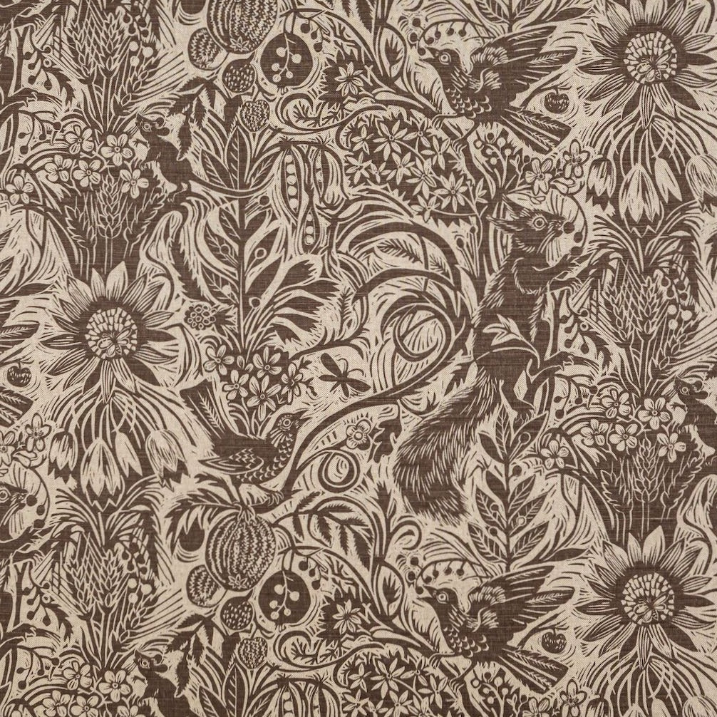 Squirrel and Sunflower fabric - Mark Hearld - St. Jude's Fabrics & Wallpapers