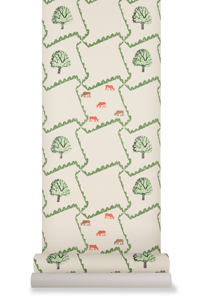 Tree and Cow wallpaper - Edward Bawden - St. Jude's Fabrics & Wallpapers