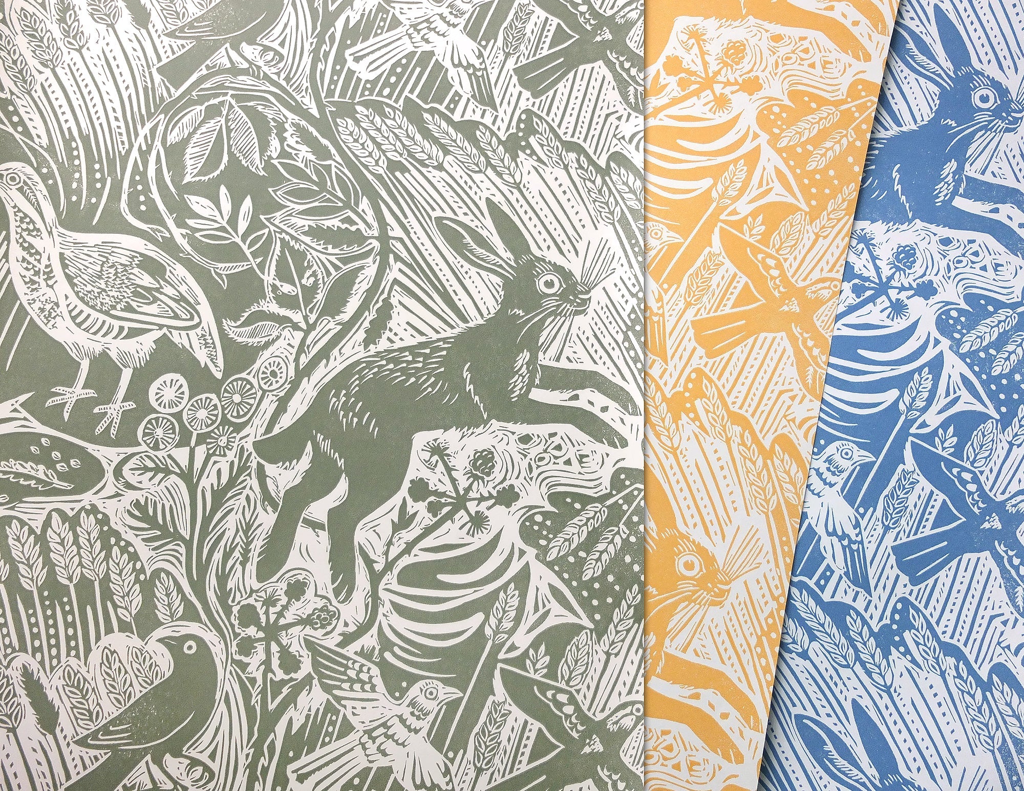 Harvest Hare wallpaper - Mark Hearld - St. Jude's Fabrics & Wallpapers
