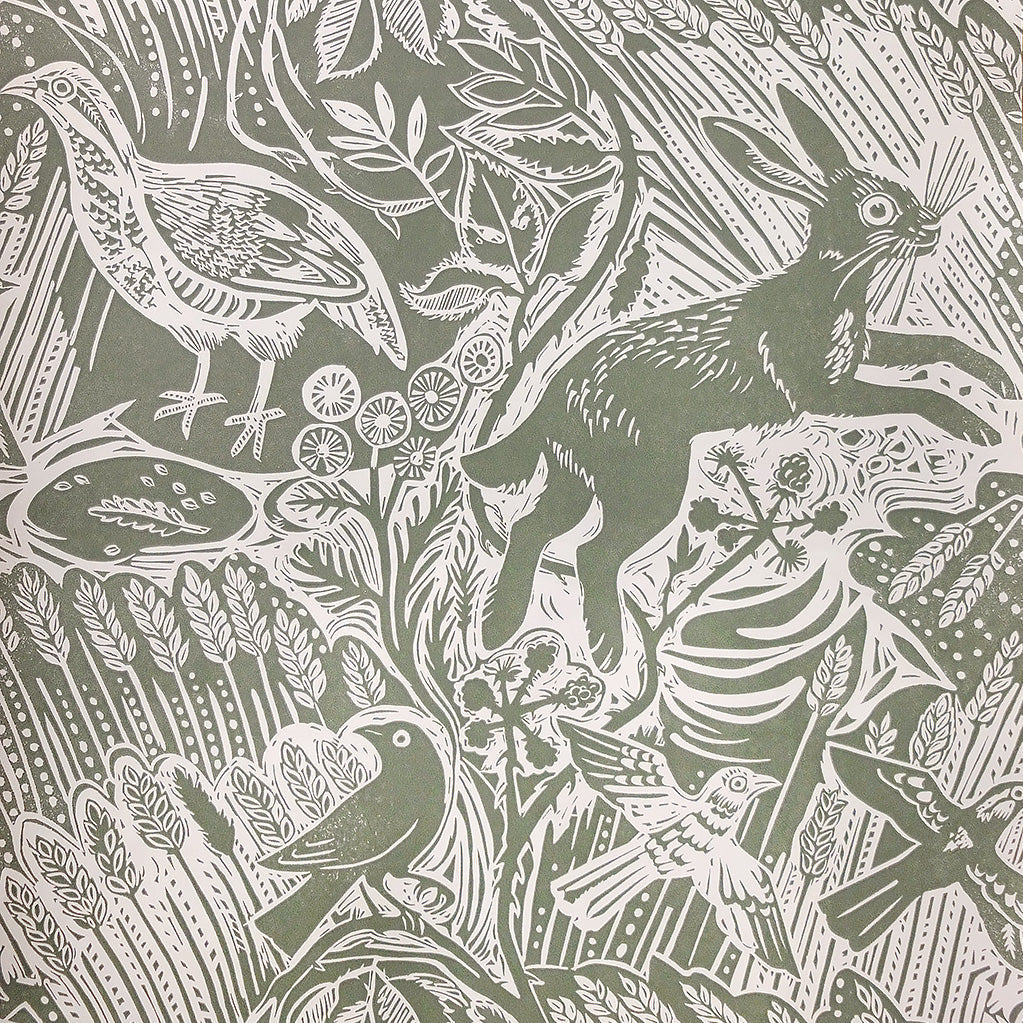 Harvest Hare wallpaper - Mark Hearld - St. Jude's Fabrics & Wallpapers