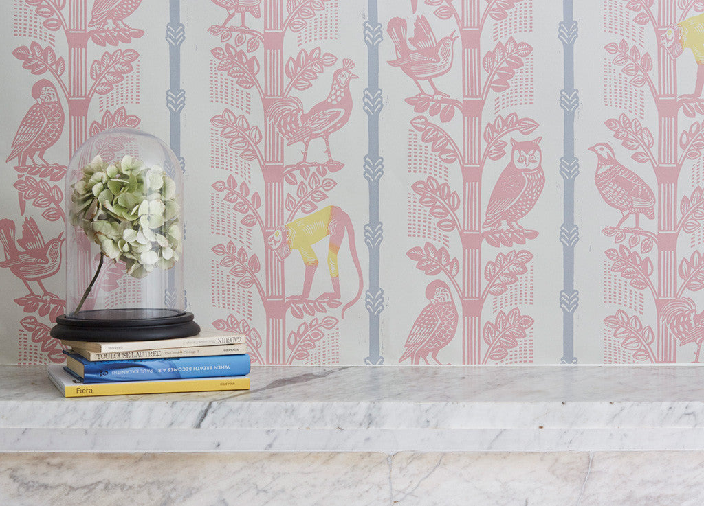 Monkeys and Birds wallpaper - Sheila Robinson - St. Jude's Fabrics & Wallpapers