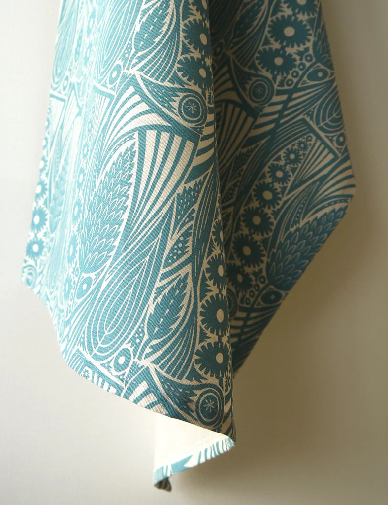 Meadow Grass Tea Towel - Sky Blue - Angie Lewin - St. Jude's Fabrics & Wallpapers