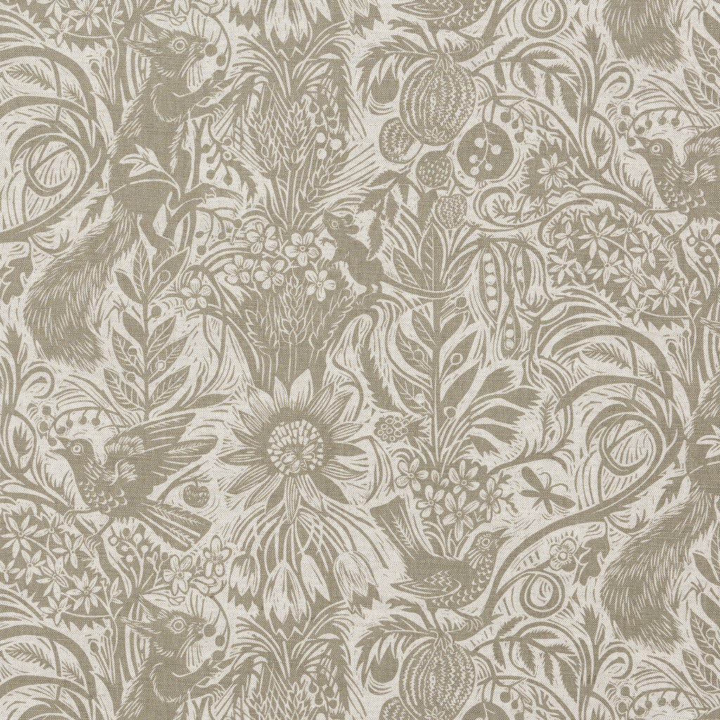 Squirrel and Sunflower fabric - Mark Hearld (sample room) - St. Jude's Fabrics & Wallpapers