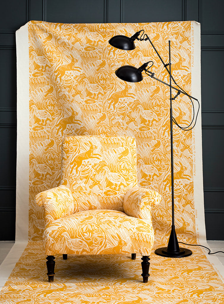 Harvest Hare fabric - Mark Hearld (sample room) - St. Jude's Fabrics & Wallpapers