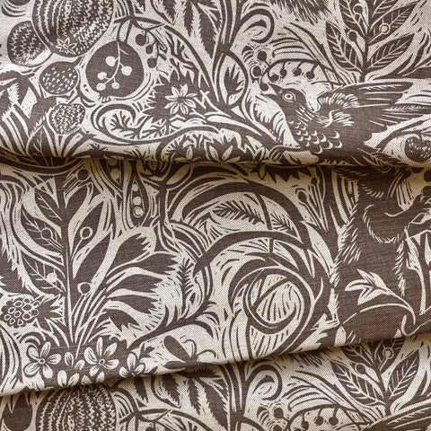 Squirrel and Sunflower fabric
