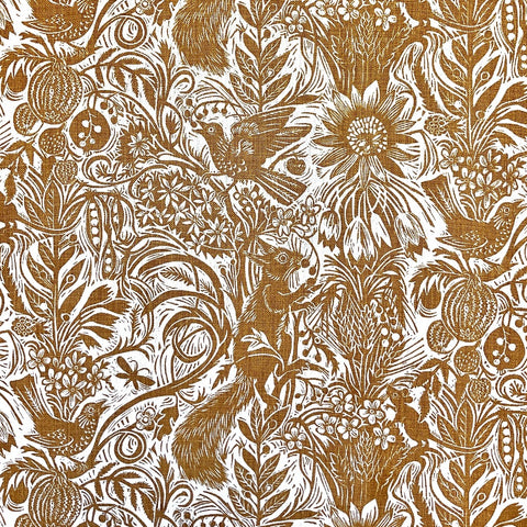 Squirrel and Sunflower fabric