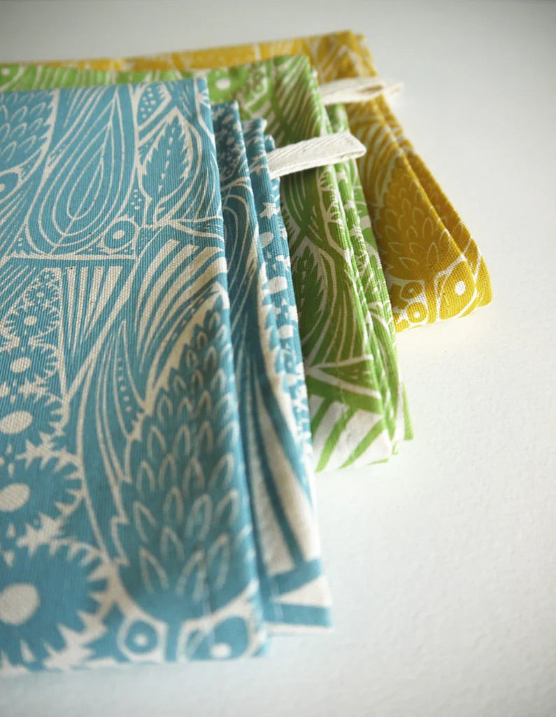 Meadow Grass Tea Towel - Leaf Green - Angie Lewin - St. Jude's Fabrics & Wallpapers