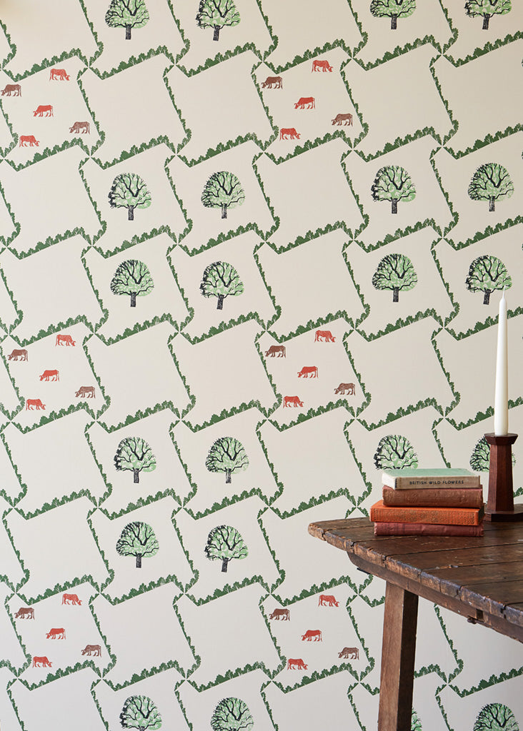 Tree and Cow wallpaper - Edward Bawden - St. Jude's Fabrics & Wallpapers
