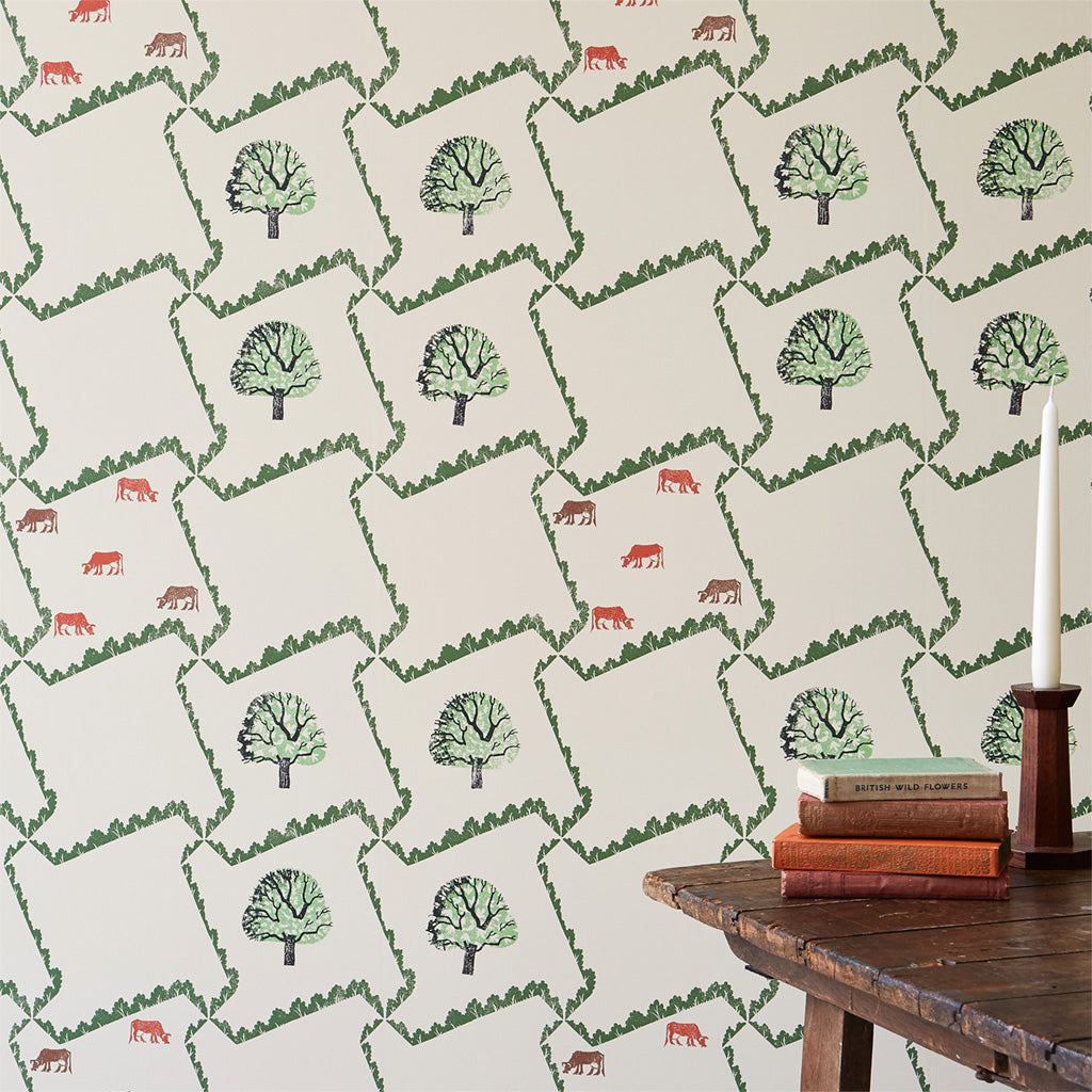 Tree and Cow wallpaper - Edward Bawden - St. Jude's Fabrics & Wallpapers