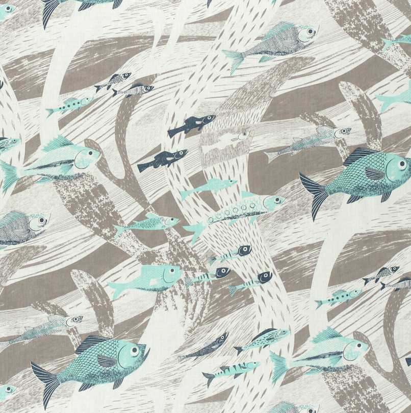 Deep Sea fabric - Emily Sutton (sample room) - St. Jude's Fabrics & Wallpapers