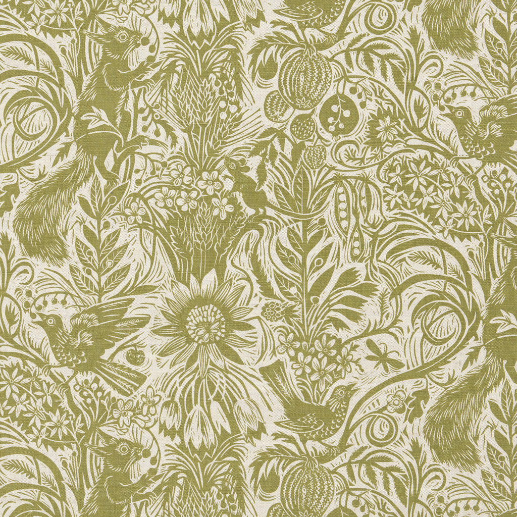 Squirrel and Sunflower fabric - Mark Hearld - St. Jude's Fabrics & Wallpapers