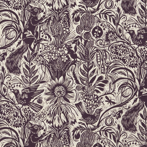 Squirrel and Sunflower fabric