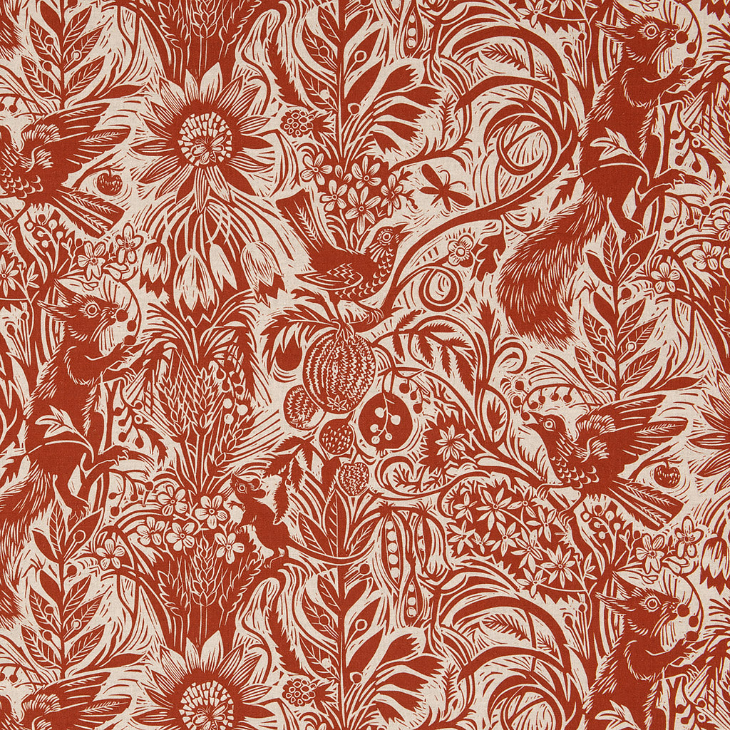 Squirrel and Sunflower fabric - Mark Hearld - St. Jude's Fabrics & Wallpapers