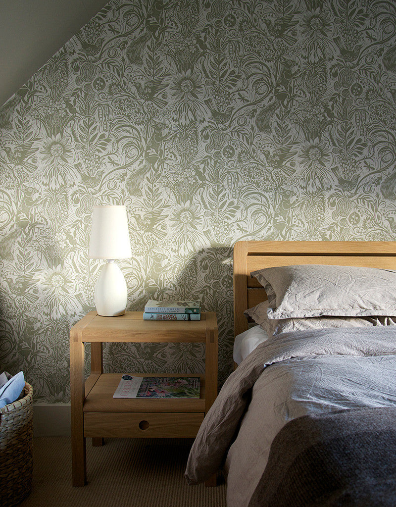Squirrel and Sunflower wallpaper - Mark Hearld - St. Jude's Fabrics & Wallpapers
