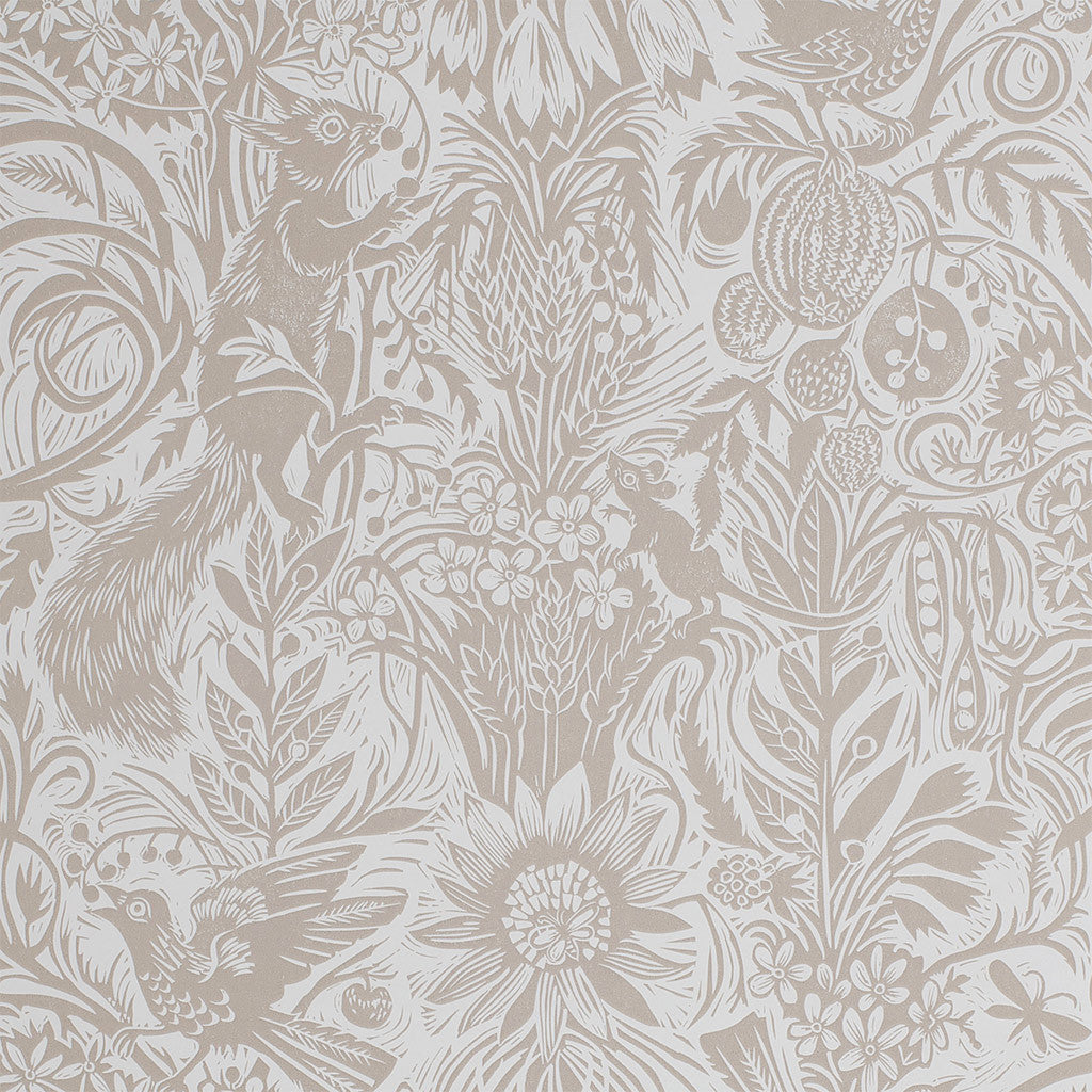 Squirrel and Sunflower wallpaper - Mark Hearld - St. Jude's Fabrics & Wallpapers