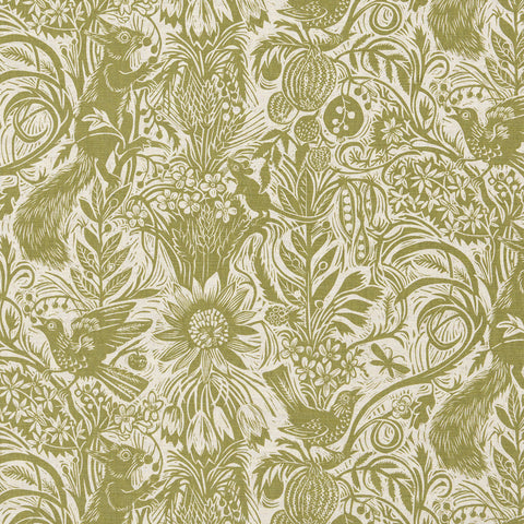 Squirrel and Sunflower fabric