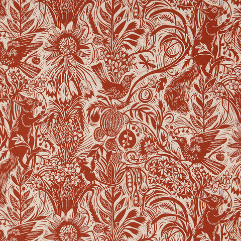 Squirrel and Sunflower fabric