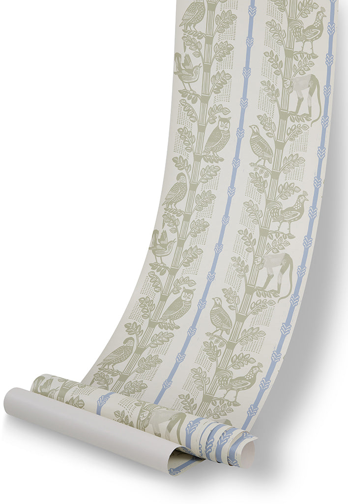 Monkeys and Birds wallpaper - Sheila Robinson - St. Jude's Fabrics & Wallpapers