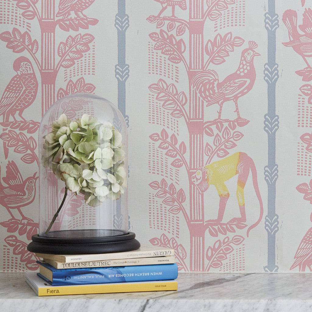 Monkeys and Birds wallpaper - Sheila Robinson - St. Jude's Fabrics & Wallpapers